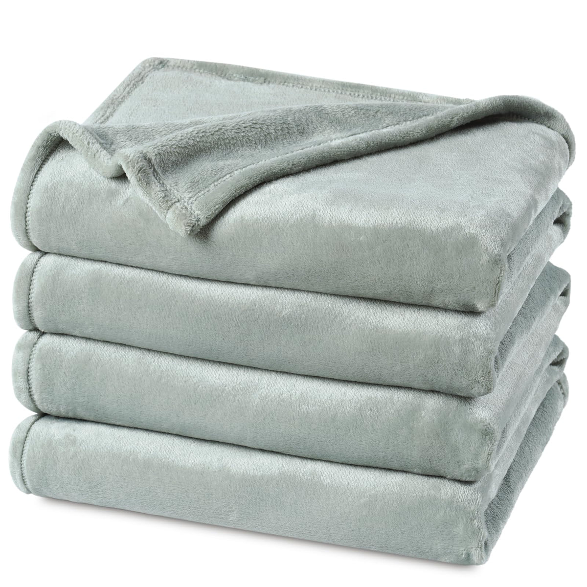 PHF Fleece Blanket Queen Size 90x90-300GSM Lightweight Airy Warmth, Khaki