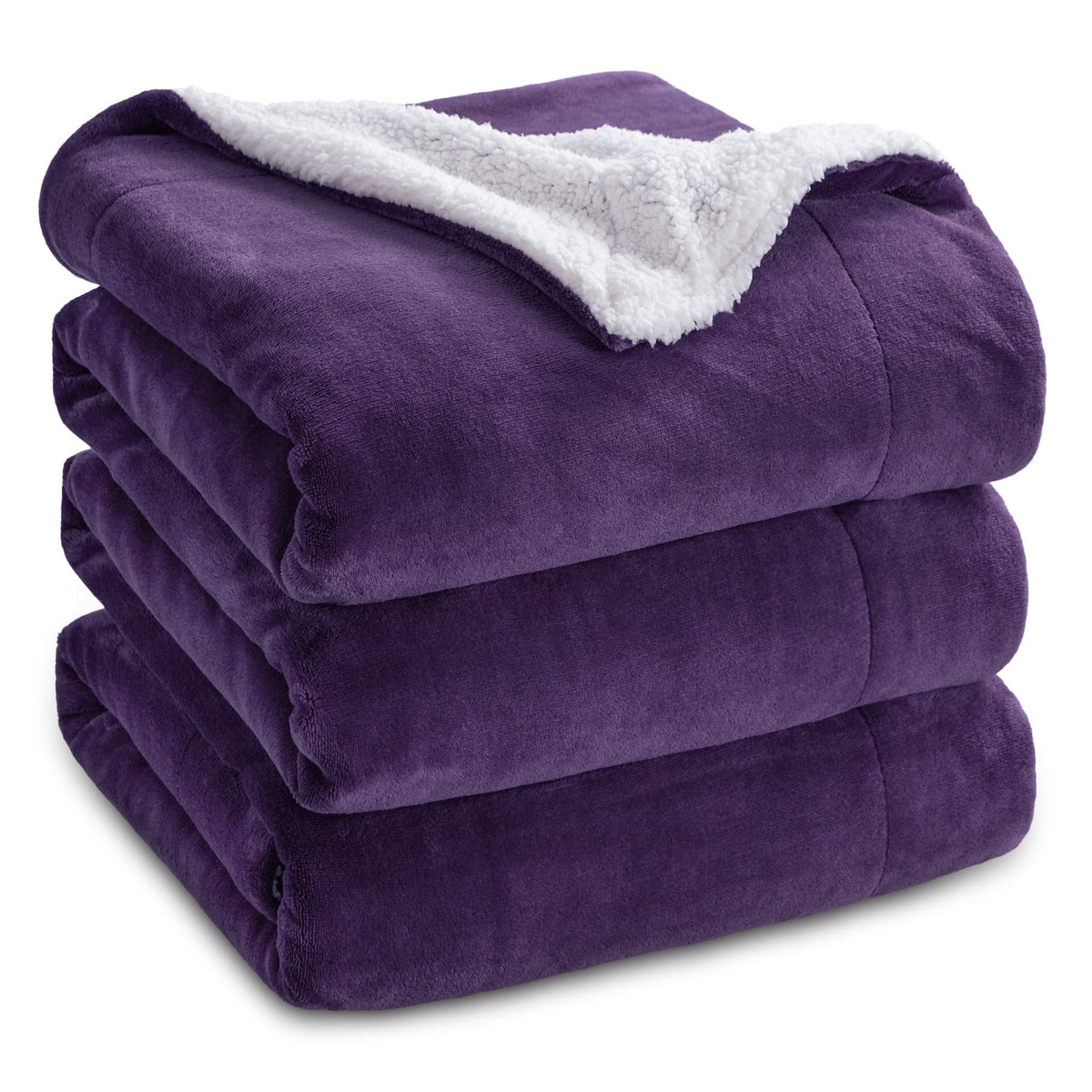 Bedsure GentleSoft Sherpa Fleece Throw Blanket for Couch, Non-Heated, Thick & Warm Cozy Comfort Blanket for Winter Fall, Soft Fuzzy Plush Throw Gifts for Women and Men, Grey, 50x60 Inches
