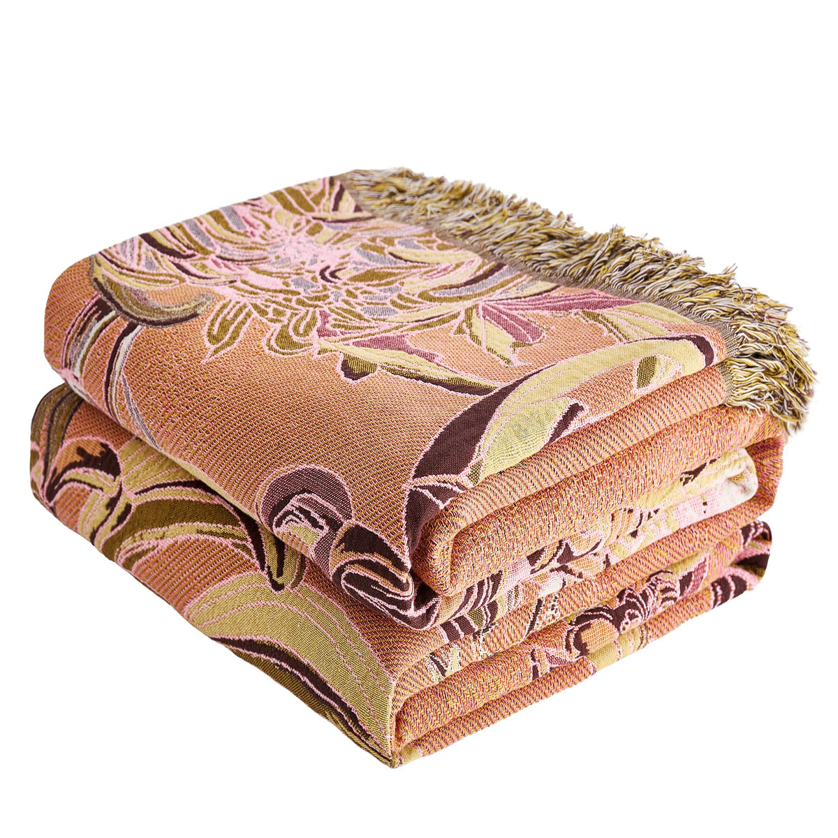VANJOROY Boho Throw Blanket, 100% Organic Cotton 50x60 for Couch Bed, Beige