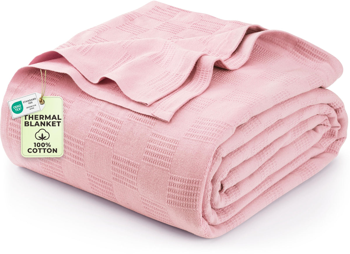 Utopia Bedding 100% Cotton Thermal Blanket Khaki Throw, 50x60 Inches