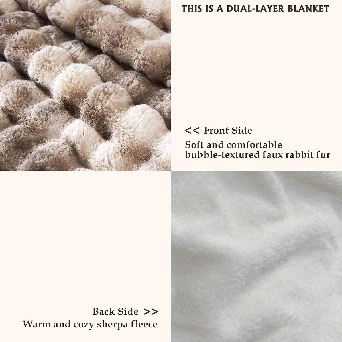 50"x60" Ultra-Soft Fuzzy Faux Fur Throw Blanket, Brown Tie Dye