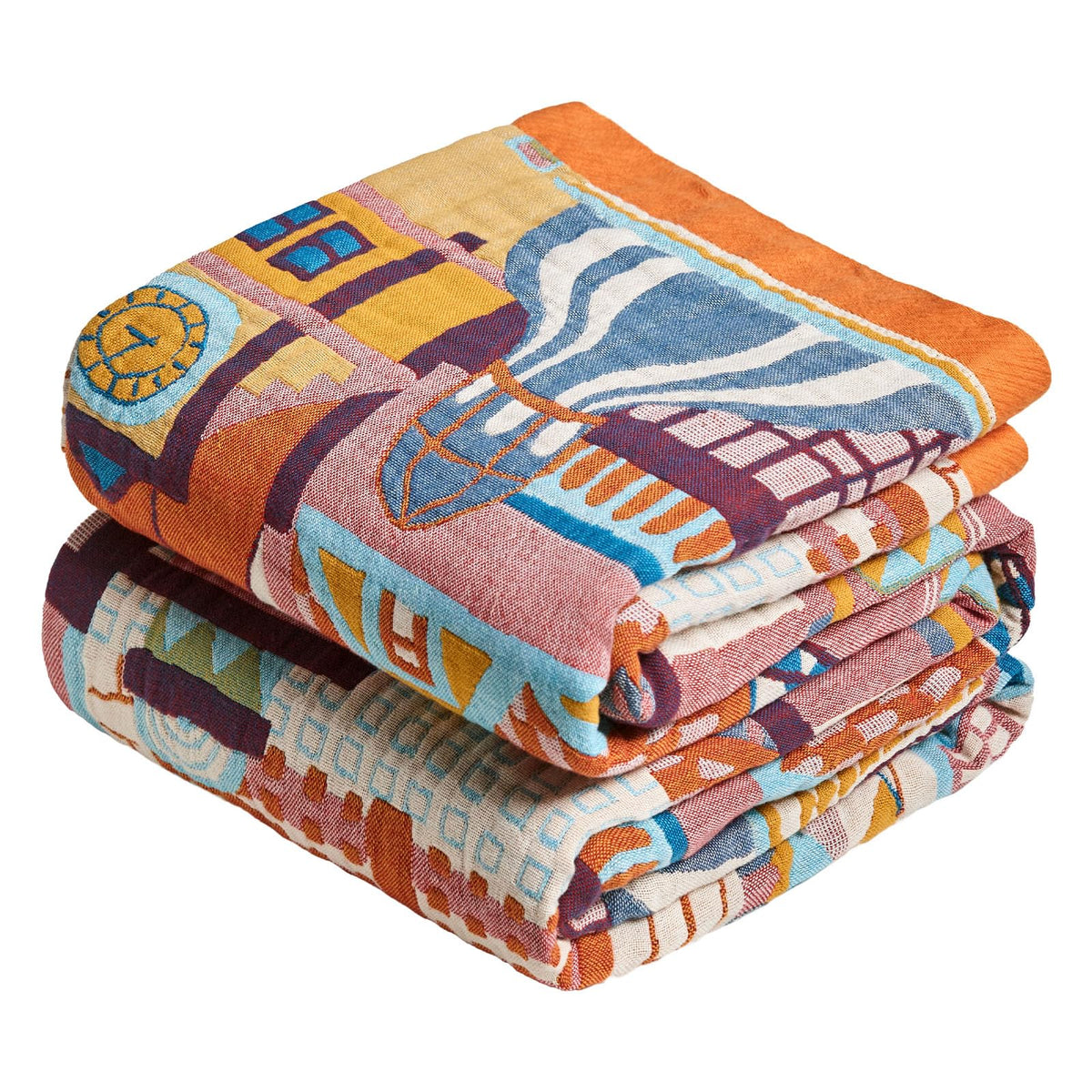 MSGKV Boho Fall Throw Blanket 60"x80" 100% Cotton Throw for Couch & Bed