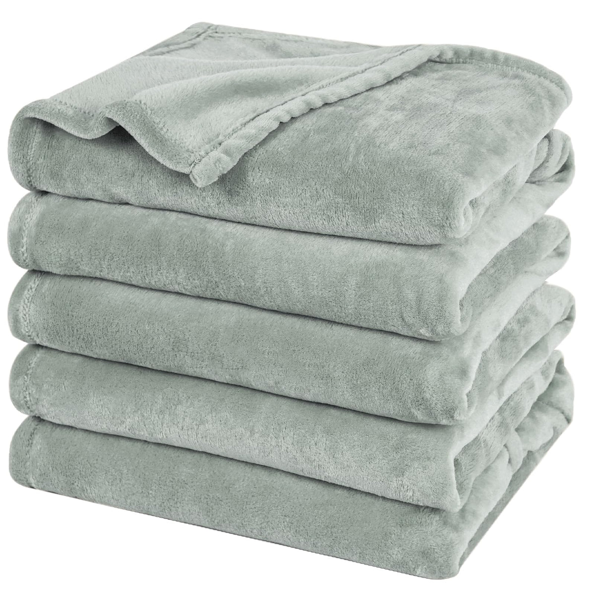 PHF Fleece Blanket Queen Size 90x90-300GSM Lightweight Airy Warmth, Khaki