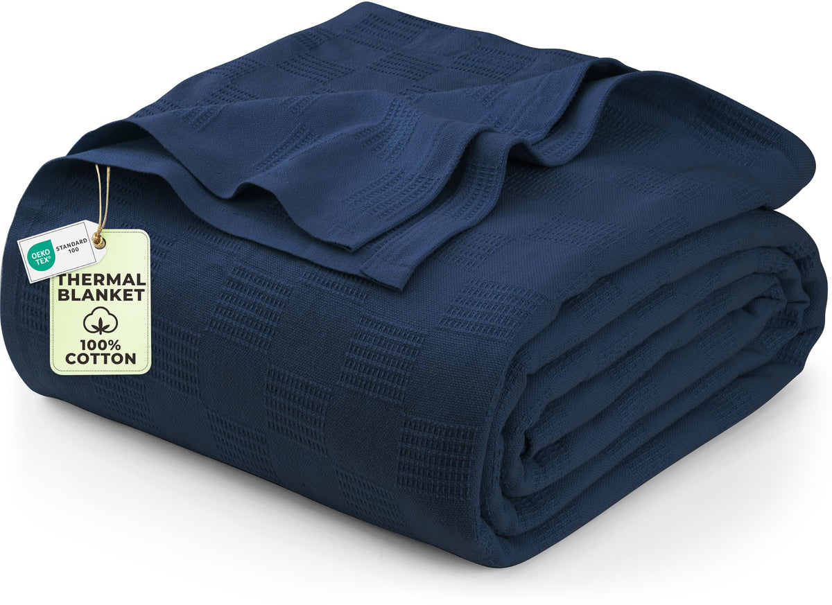 Utopia Bedding 100% Cotton Thermal Blanket Khaki Throw, 50x60 Inches