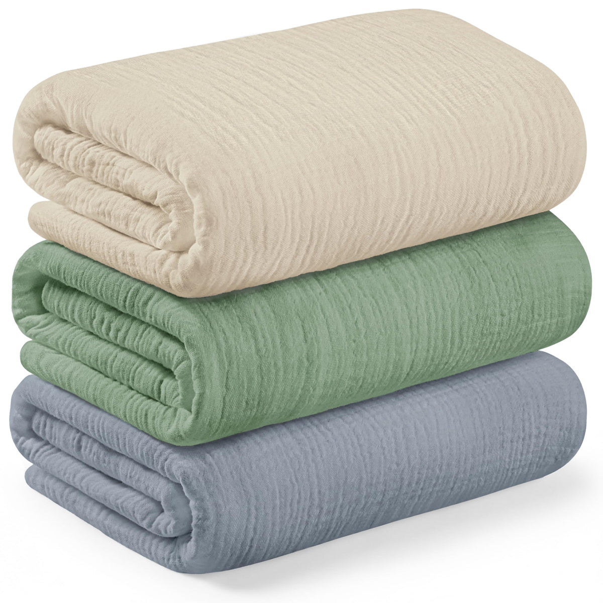 3pk Muslin Swaddle Blankets for Newborns Boys, Girls (Flora Vale, 47x47)