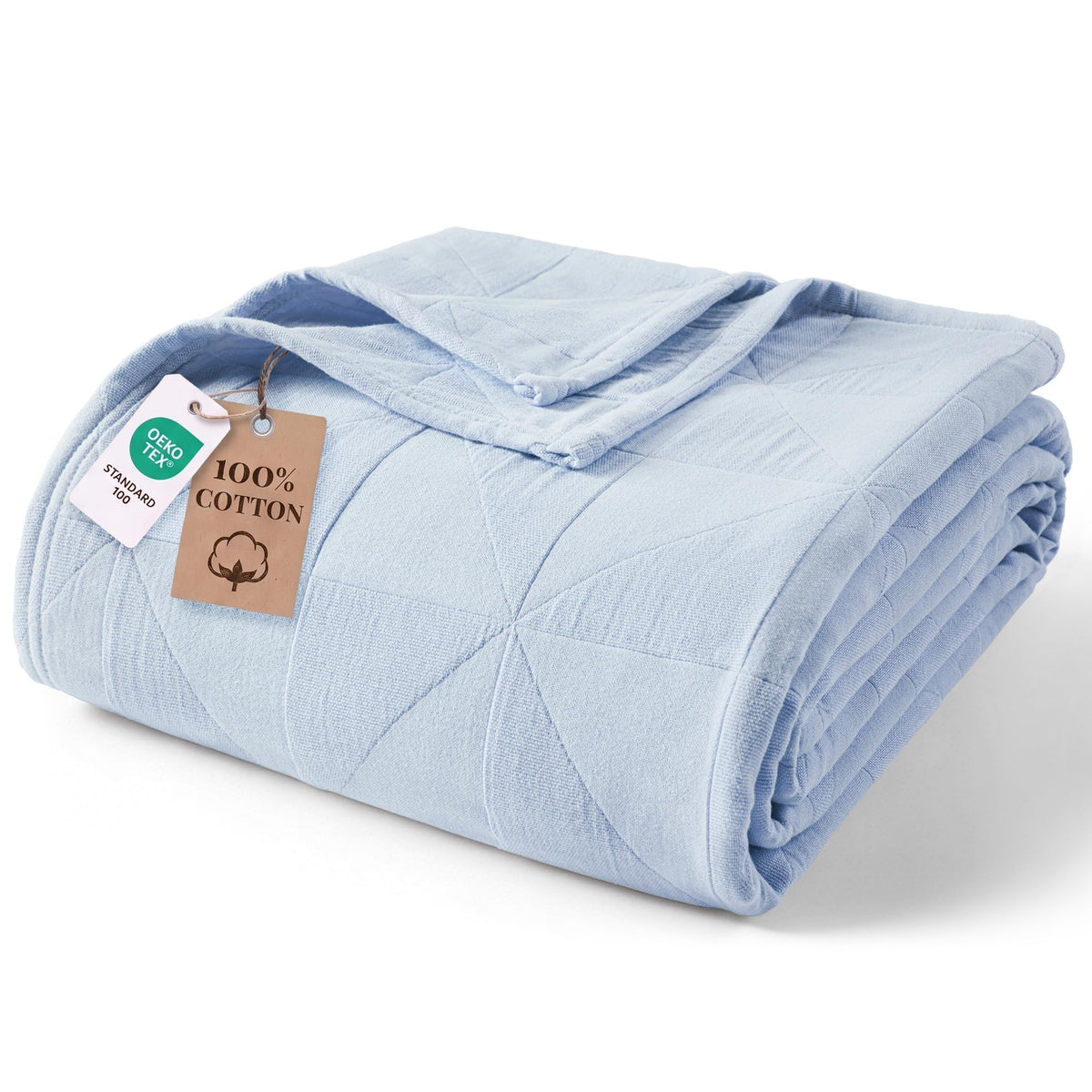Exclusivo Mezcla 4-Layer 100% Cotton Muslin Queen Size Blanket, Khaki