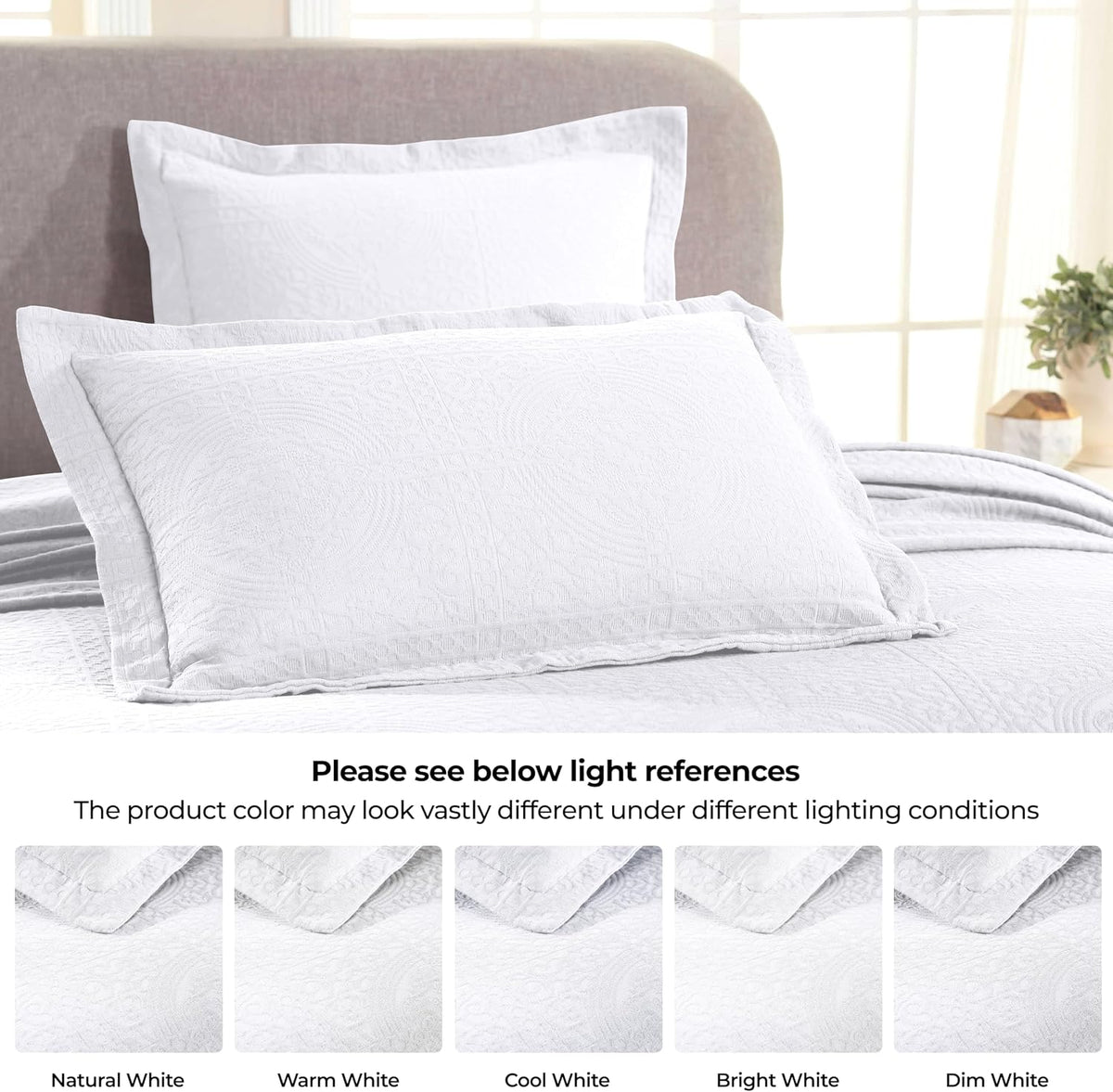 SUPERIOR Cotton Bedspread Jacquard Woven Matelasse Bedding, Full, Charcoal
