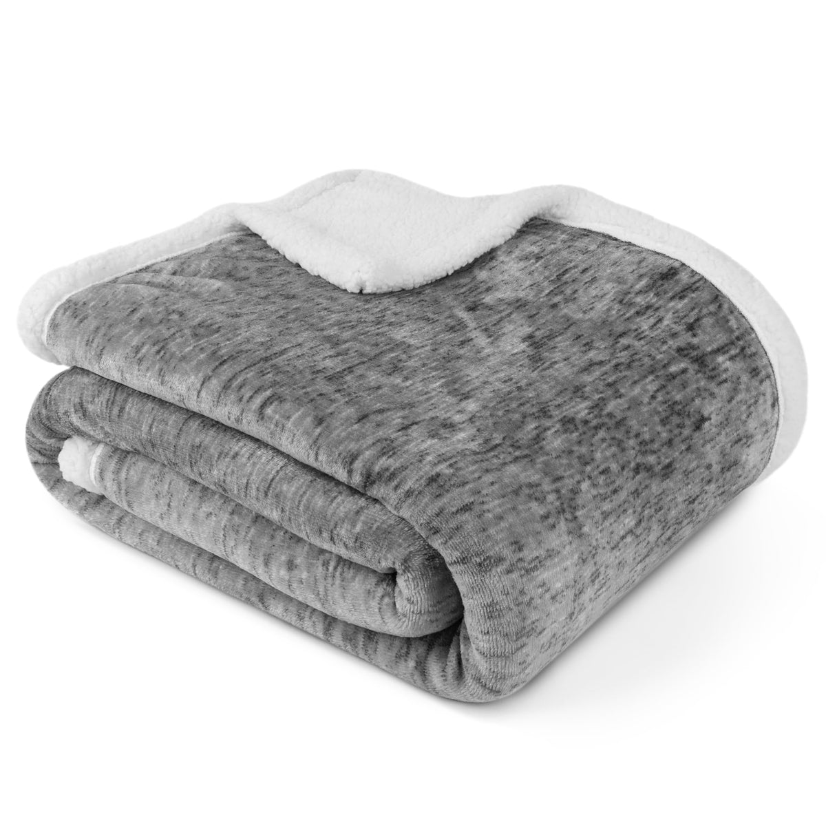 PAVILIA Twin Plaid Sherpa Throw Blanket for Couch Sofa Bed, Taupe, 60x80
