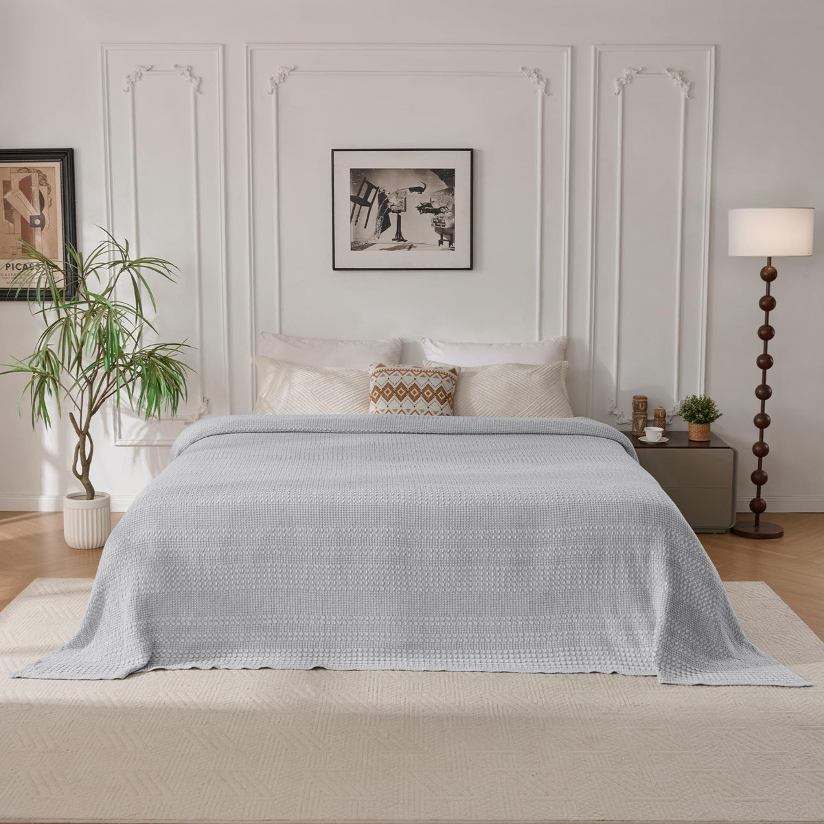 Light Waffle Weave Blanket 45x60, Small Breathable Blanket Throw for Couch