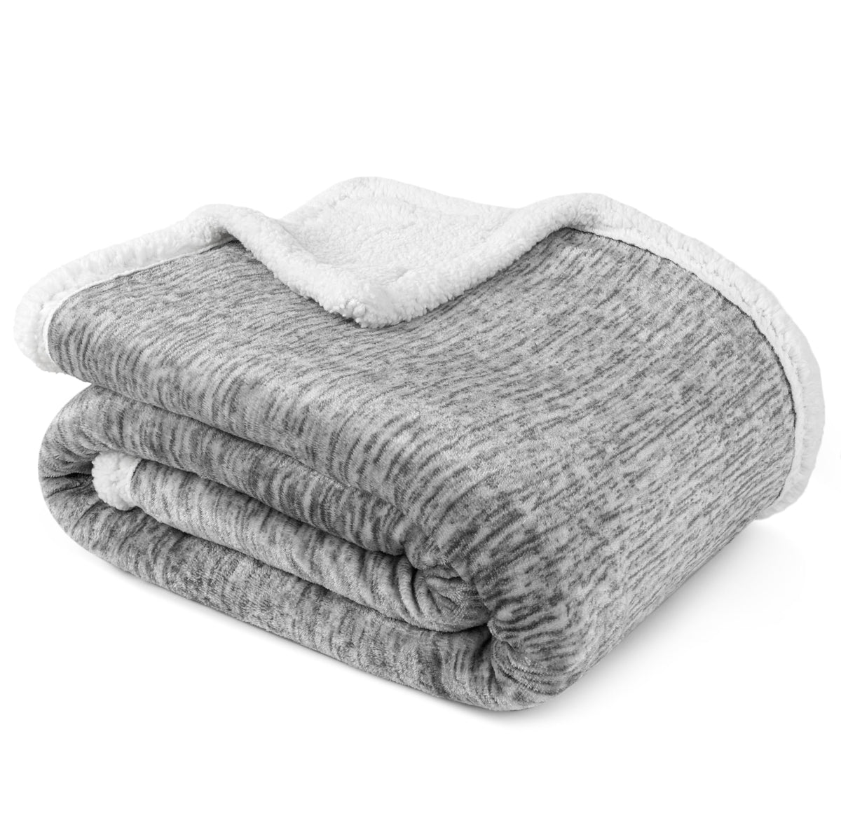 PAVILIA Twin Plaid Sherpa Throw Blanket for Couch Sofa Bed, Taupe, 60x80