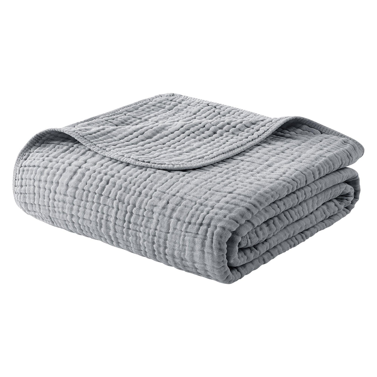 Yoofoss Muslin Blanket 100% Organic Cotton Large Twin Size 60" x 80" for Bed Couch Summer Gauze Blanket for Adults Lightweight and Breathable Apricot White