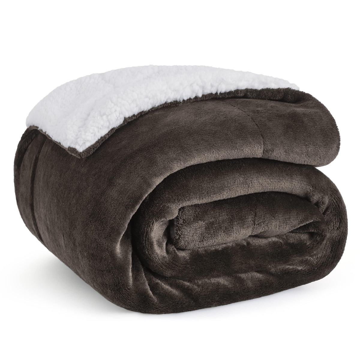 Bedsure GentleSoft Sherpa Fleece Throw Blanket for Couch, Non-Heated, Thick & Warm Cozy Comfort Blanket for Winter Fall, Soft Fuzzy Plush Throw Gifts for Women and Men, Grey, 50x60 Inches