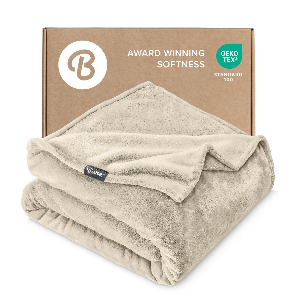 Bare Home Fleece Blanket Luxury Microplush (Full/Queen, Grey)