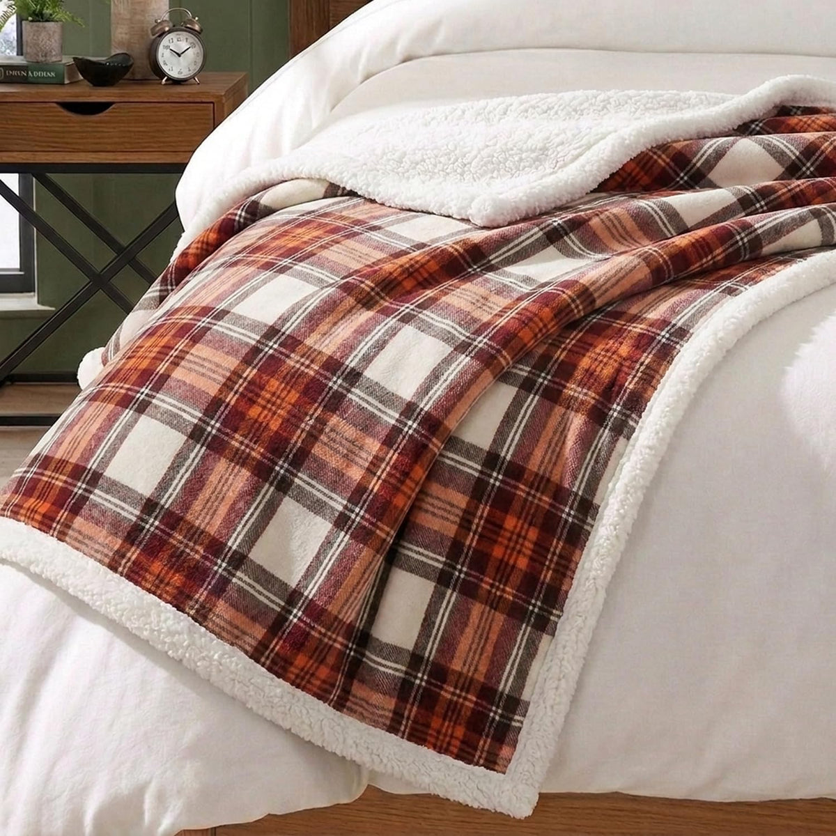 Eddie Bauer - Sherpa Reverse Throw Blanket for Bed or Couch, 50 x 60