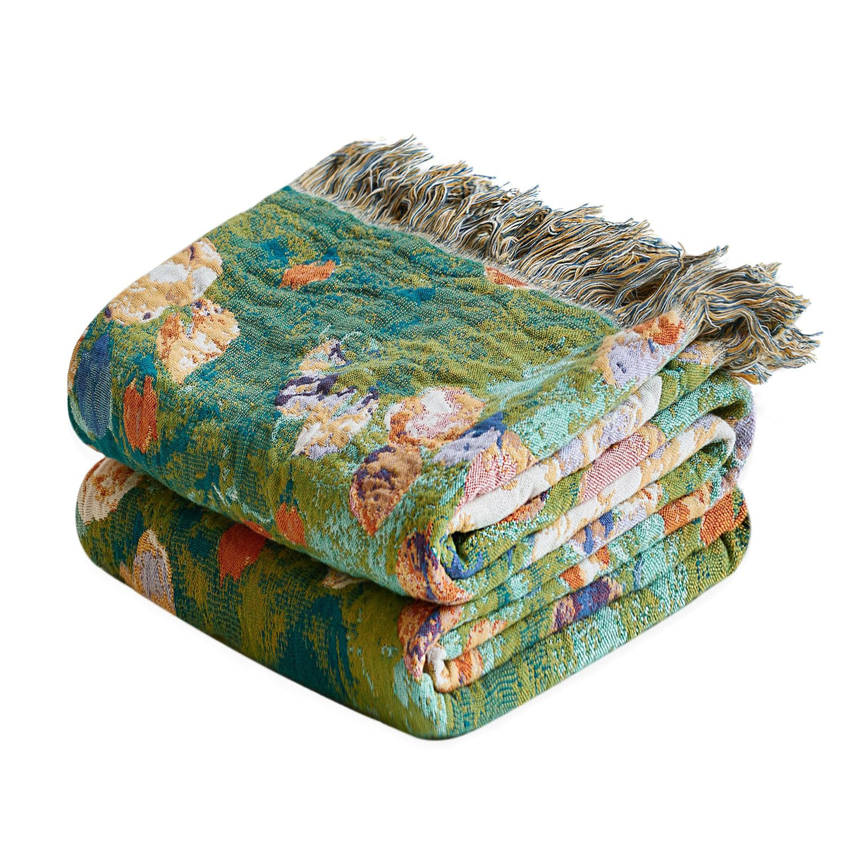 MSGKV Boho Fall Throw Blanket 60"x80" 100% Cotton Throw for Couch & Bed