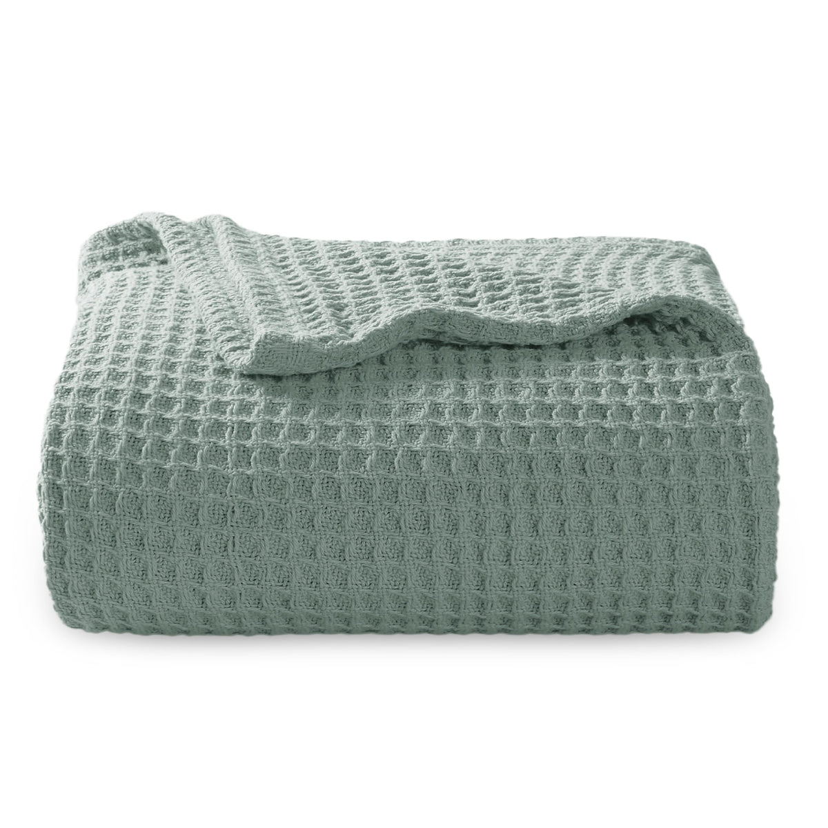 Bedsure 100% Cotton Throw Blanket for Couch, Waffle Weave, White, 50"x70"