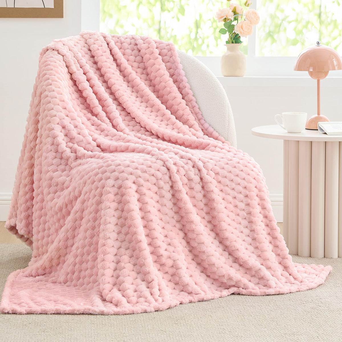 BEDELITE Pink Throw Blanket for Couch, Soft Cozy Gifts for Women, 50 * 60