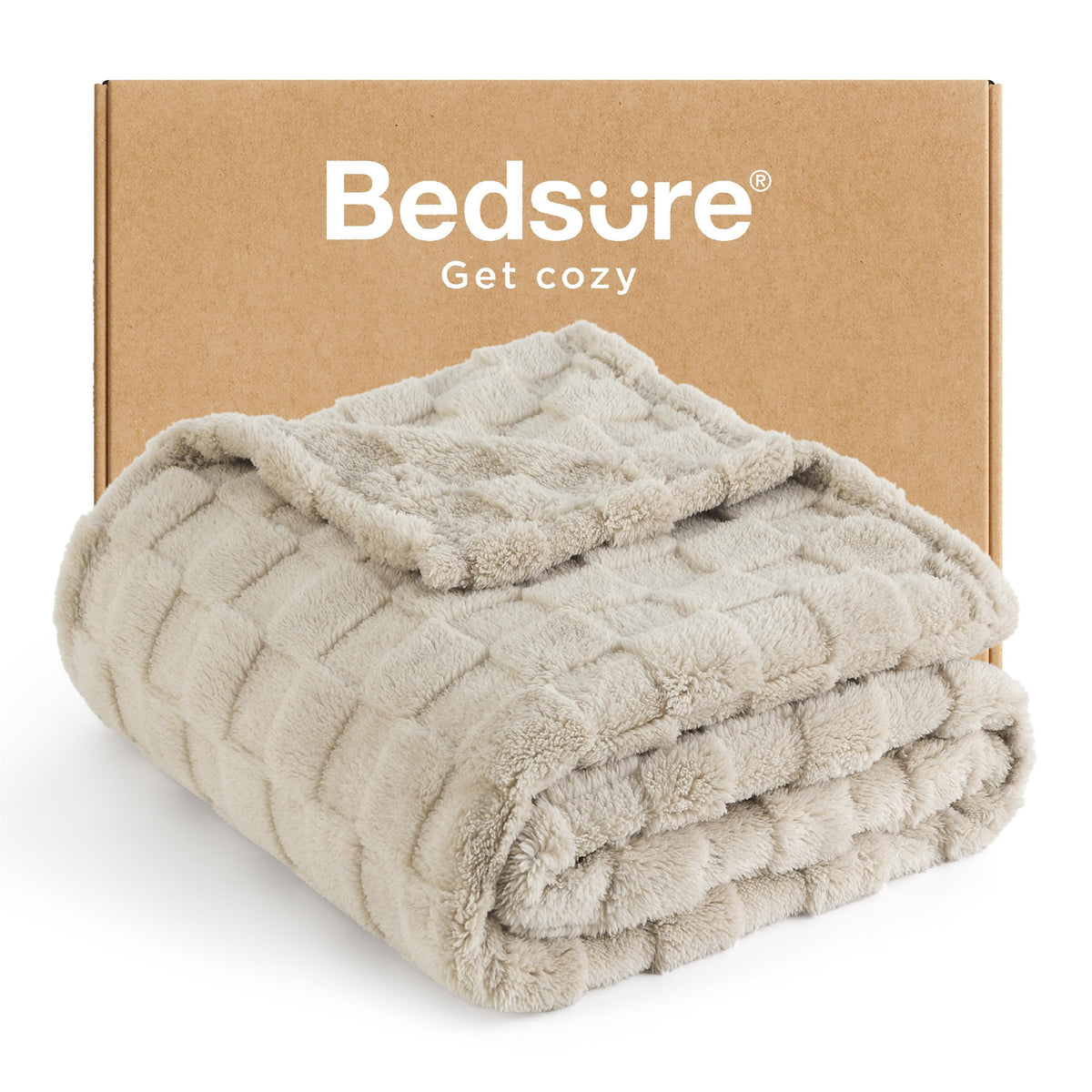 Bedsure Checkered Fleece Throw Blanket,Cute Home Decor,Sage Green,50"×60"