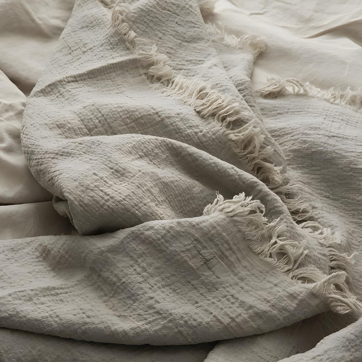 100% Pure Linen Blanket,100% Natural Flax Linen Throw Blanket, 79" L 100% French Flax Fabric,Soft,Breathable and Skin-Friendly Bed Blanket