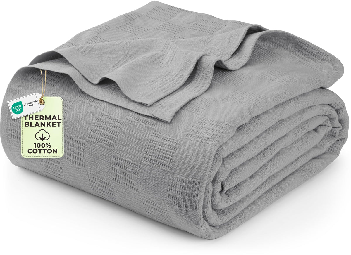 Utopia Bedding 100% Cotton Thermal Blanket Khaki Throw, 50x60 Inches