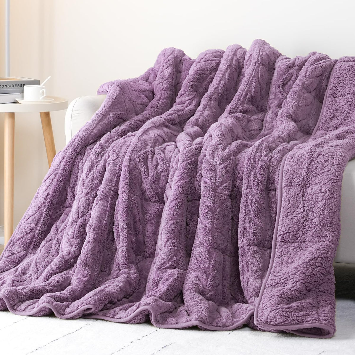Cottonblue Pink Weighted Blanket Queen Size 15lbs for Adults 60x80in Soft