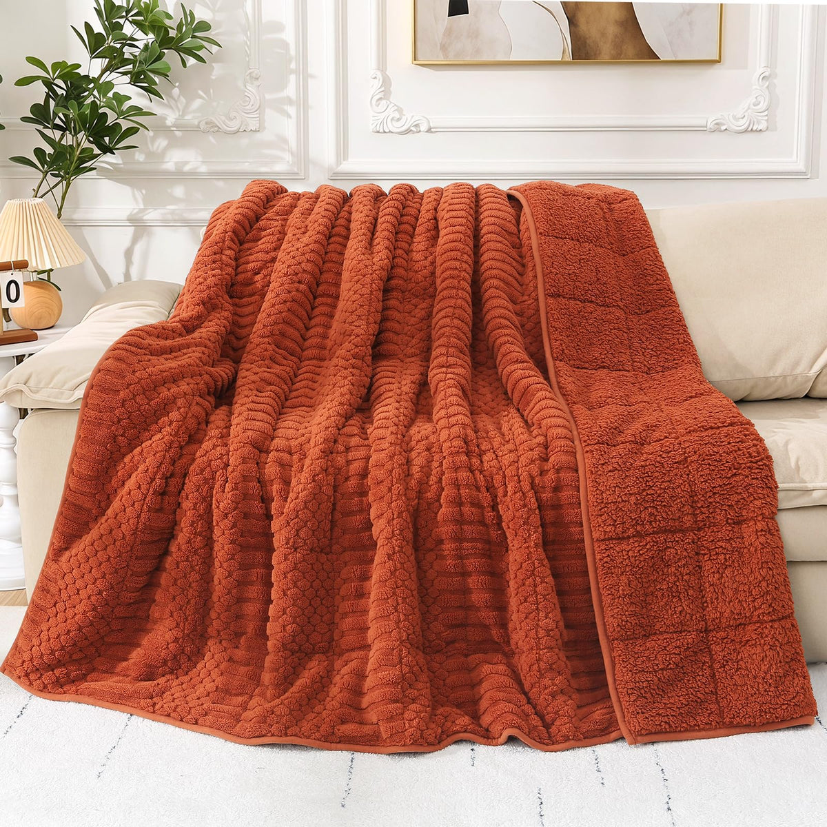 Cottonblue Pink Weighted Blanket Queen Size 15lbs for Adults 60x80in Soft