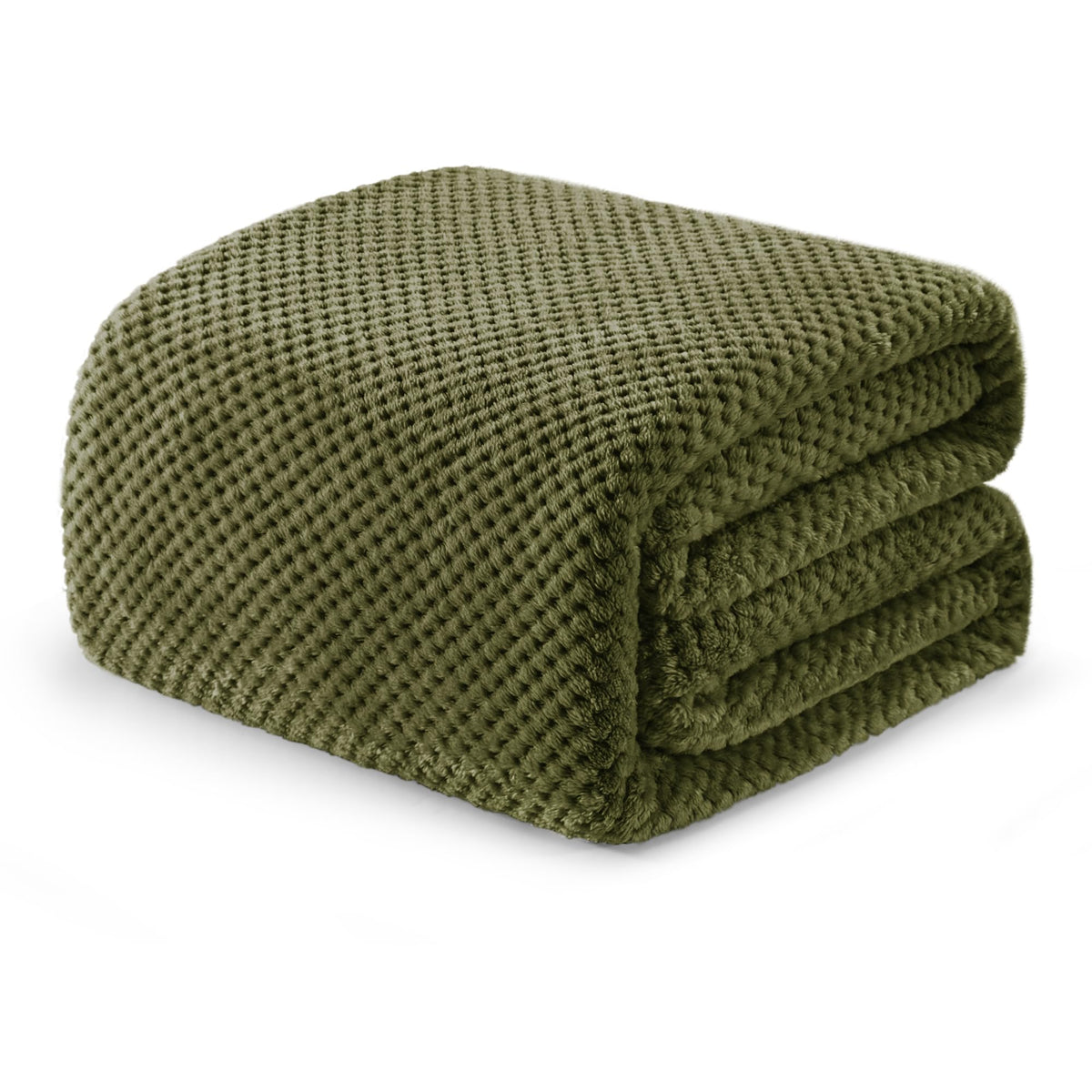 Exclusivo Mezcla Large Waffle Fleece Throw Blanket for Couch, Slate Blue