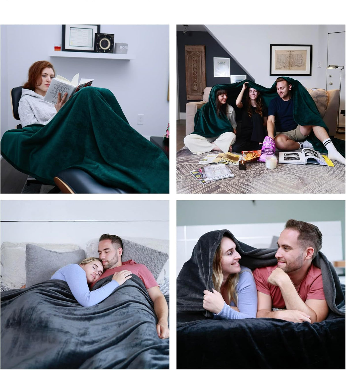 COOVA Oversized King Fleece Blanket 120x120 inches, Soft Cozy Warm Giant Extra Large 10'x10' Blanket for Bed, Sofa, Couch,Travel, Camping, California Huge Flannel Big Throw Blanket, Dark Grey