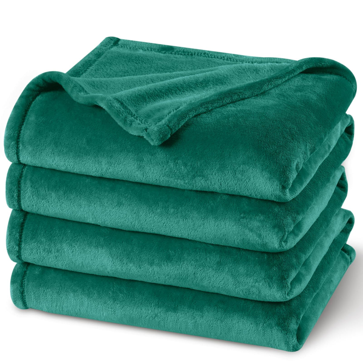 PHF Fleece Blanket Queen Size 90x90-300GSM Lightweight Airy Warmth, Khaki