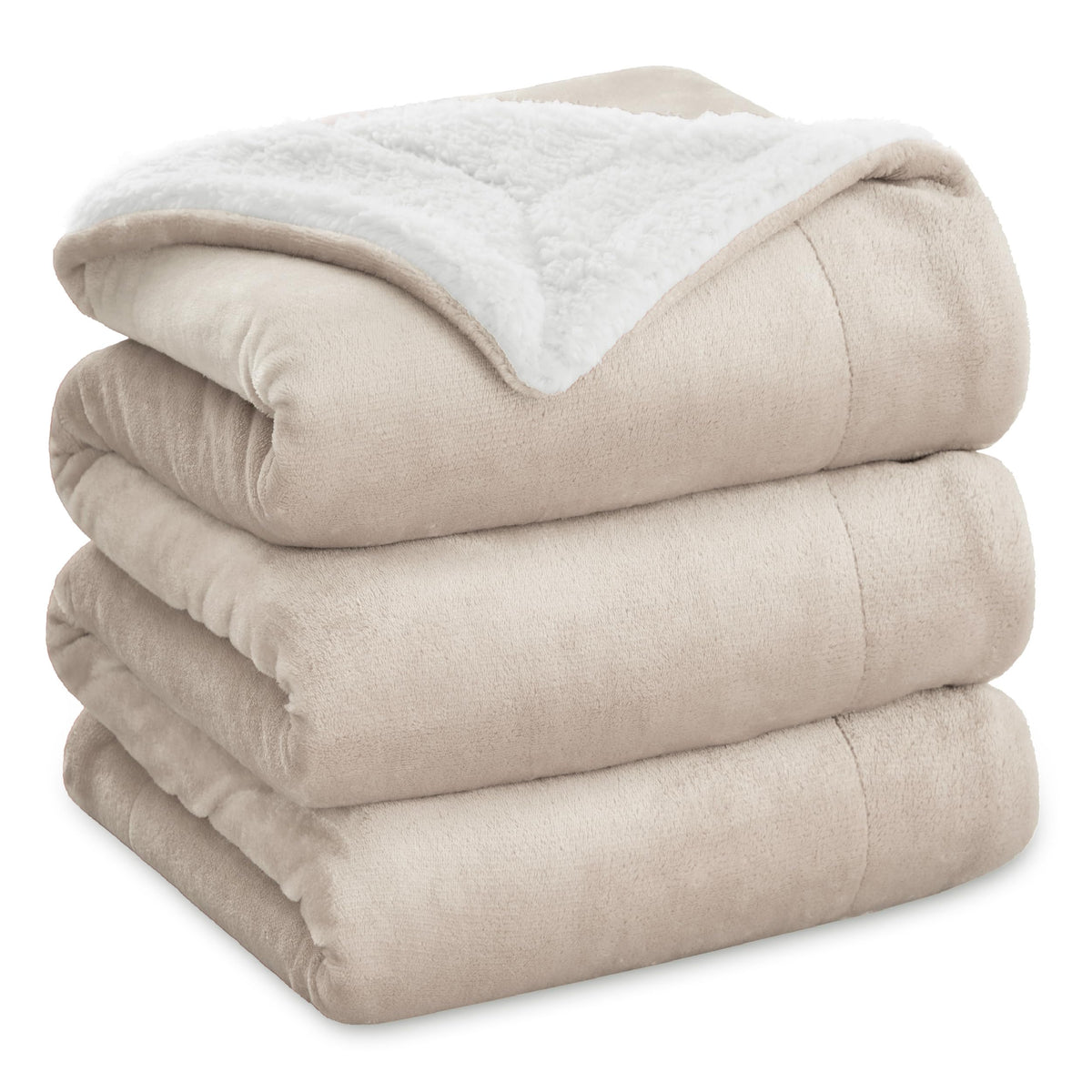 Bedsure GentleSoft Sherpa Fleece Throw Blanket for Couch, Non-Heated, Thick & Warm Cozy Comfort Blanket for Winter Fall, Soft Fuzzy Plush Throw Gifts for Women and Men, Grey, 50x60 Inches