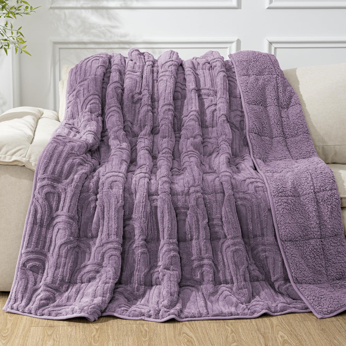 Cottonblue Pink Weighted Blanket Queen Size 15lbs for Adults 60x80in Soft