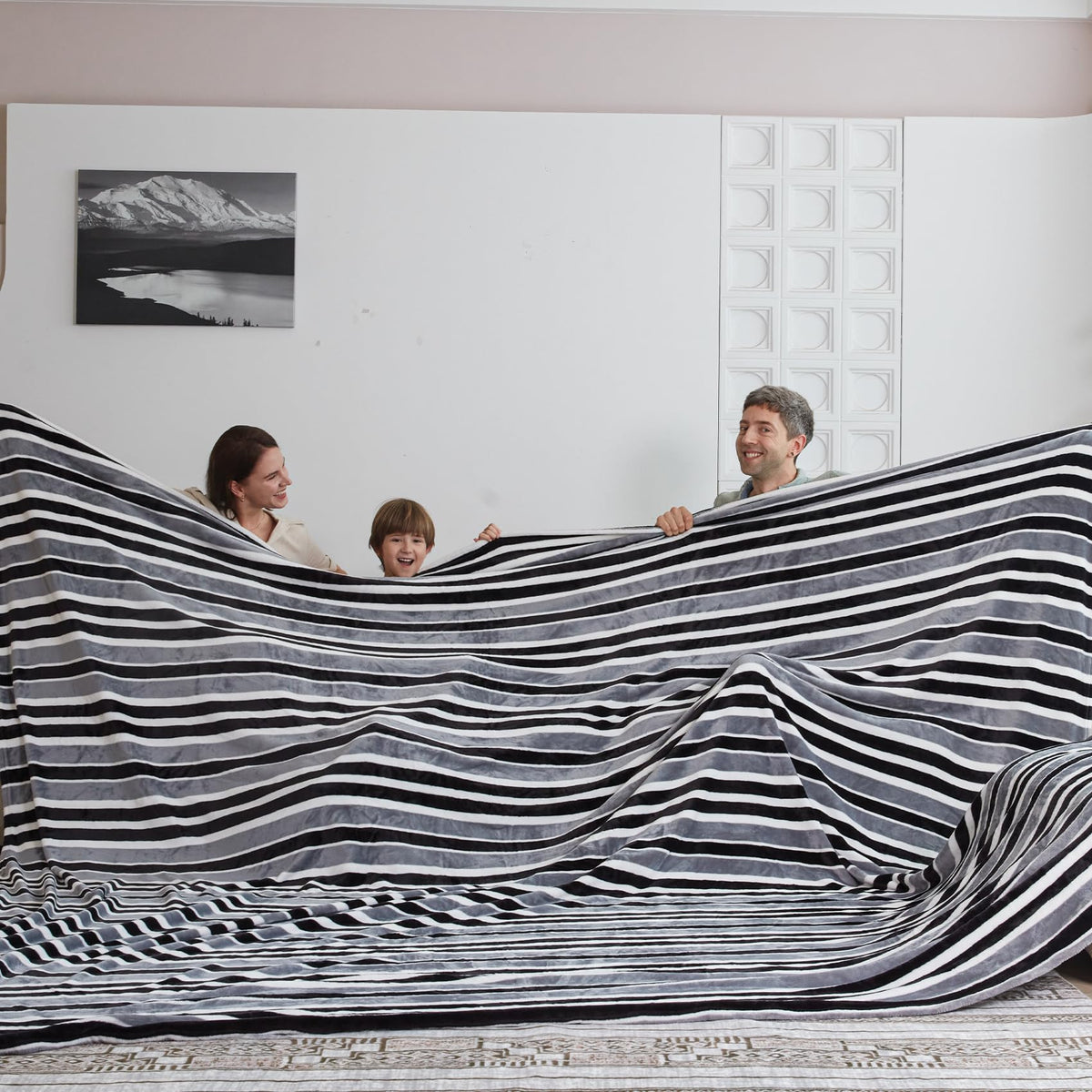 COOVA Oversized King Fleece Blanket 120x120 inches, Soft Cozy Warm Giant Extra Large 10'x10' Blanket for Bed, Sofa, Couch,Travel, Camping, California Huge Flannel Big Throw Blanket, Dark Grey