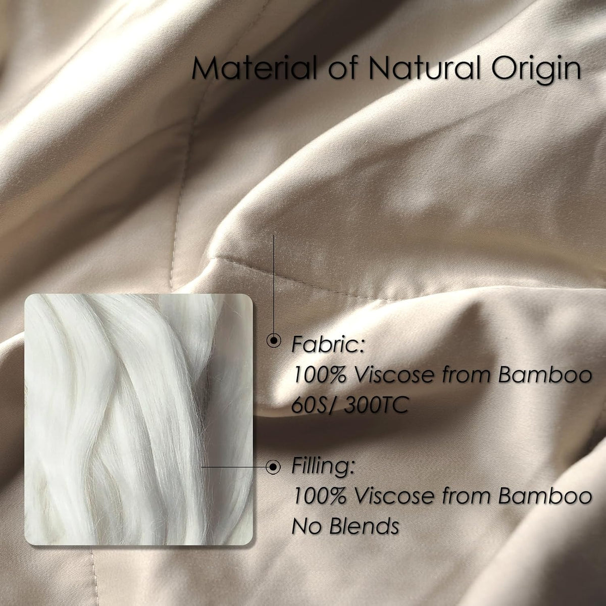 EP Mode Lightweight Quilt Blanket for Summer, Viscose from Bamboo Fabric & Filling, Natural, Breathable & Machine Washable- Sandshell, King