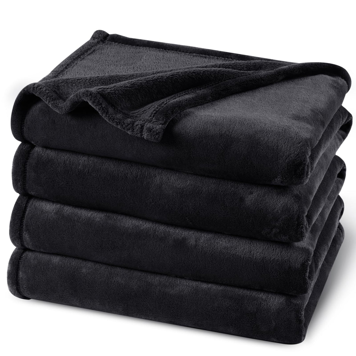 PHF Fleece Blanket Queen Size 90x90-300GSM Lightweight Airy Warmth, Khaki
