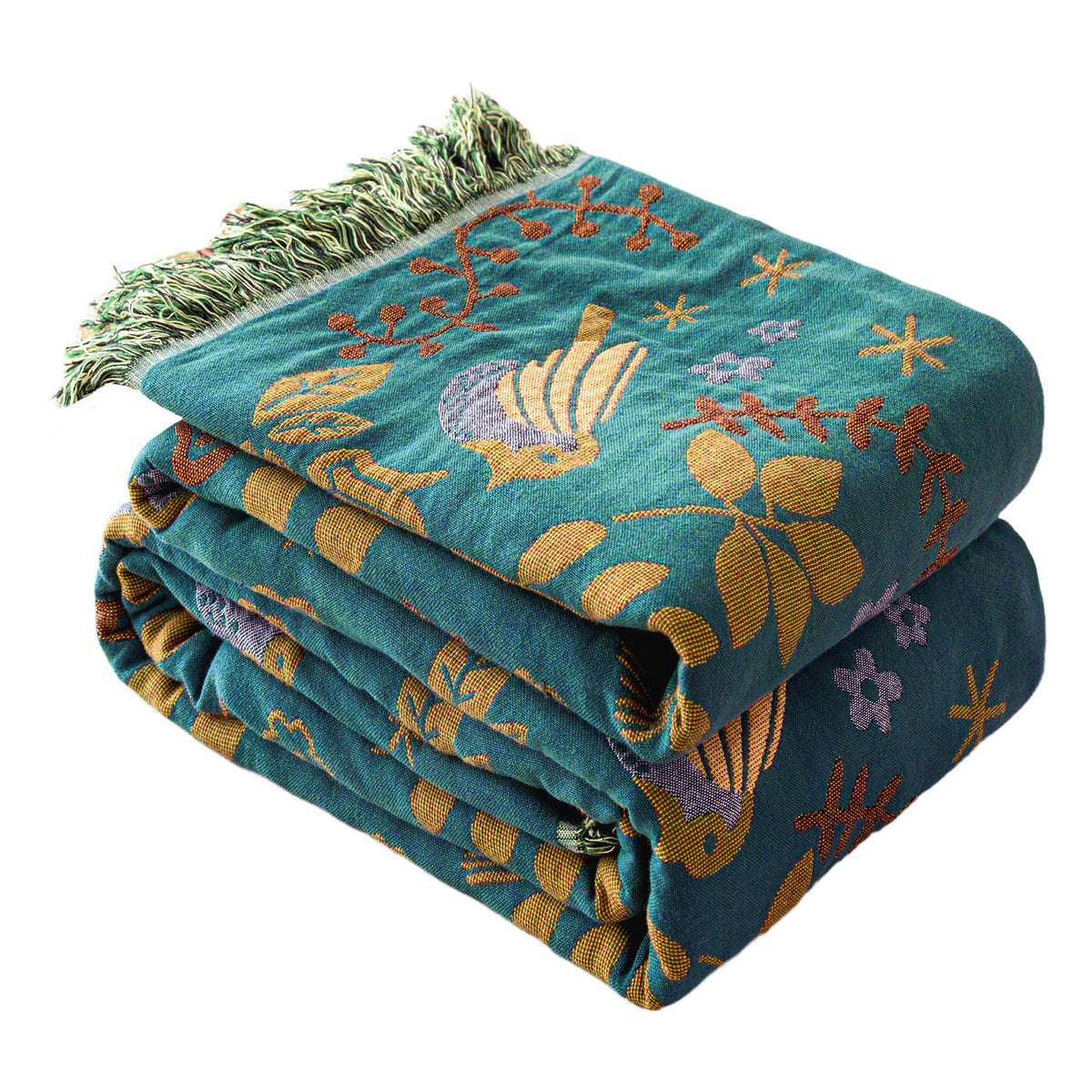 MSGKV Boho Fall Throw Blanket 60"x80" 100% Cotton Throw for Couch & Bed