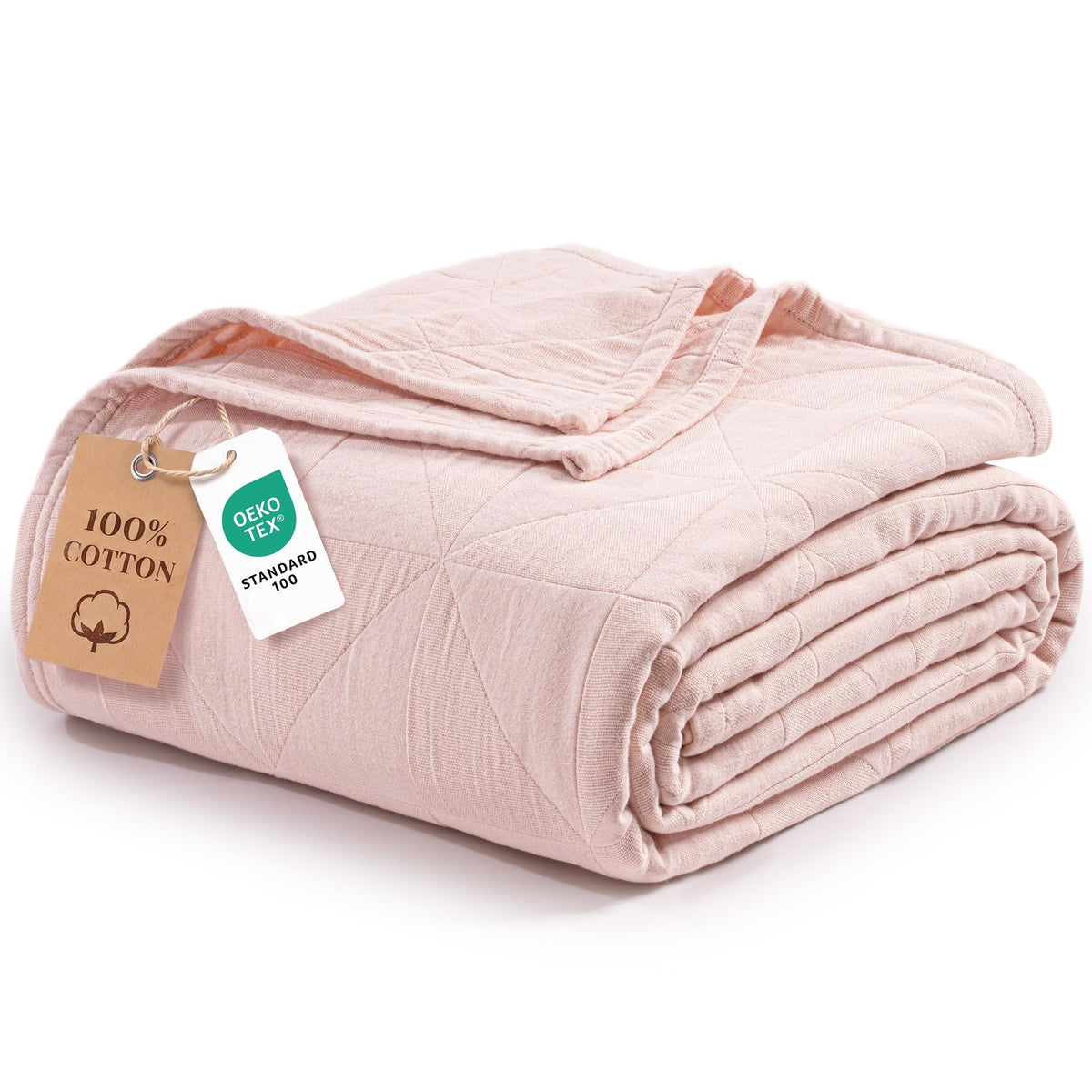 Exclusivo Mezcla 4-Layer 100% Cotton Muslin Queen Size Blanket, Khaki