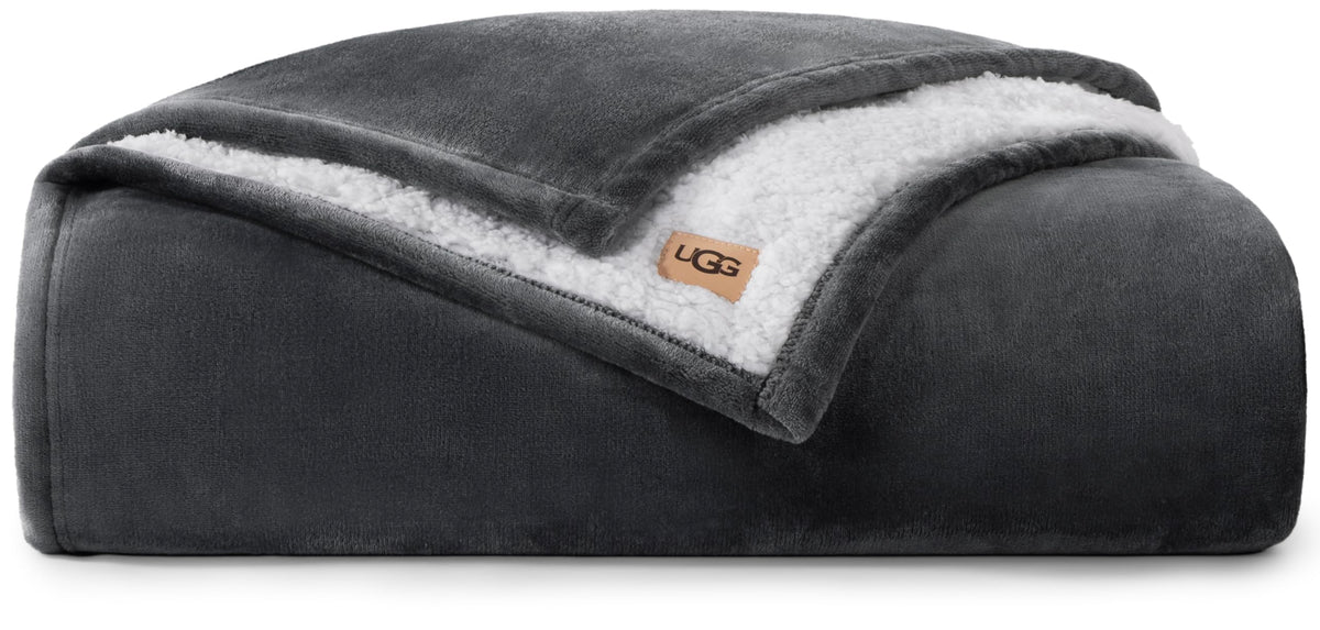 UGG Nita Throw Blanket for Couch, Plush Luxury Fleece, 50" x 70", White