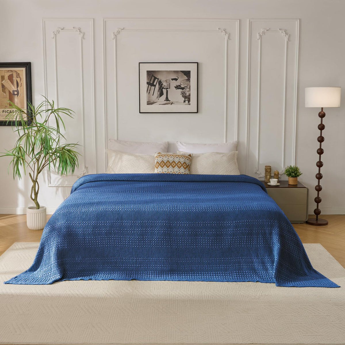 Light Waffle Weave Blanket 45x60, Small Breathable Blanket Throw for Couch