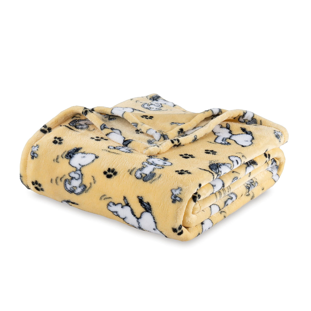Berkshire Blanket Peanuts® VelvetLoft® Cute Character Snoopy Plush Throw Blanket,Peanuts Poses and Paws Grey,Throw 55 in x 70 in (Official Peanuts® Product)