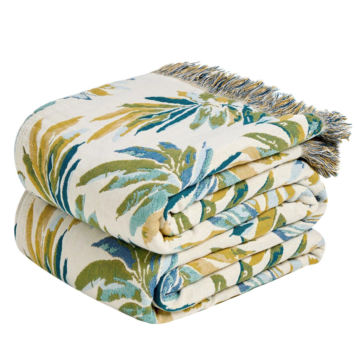 MSGKV Boho Fall Throw Blanket 60"x80" 100% Cotton Throw for Couch & Bed