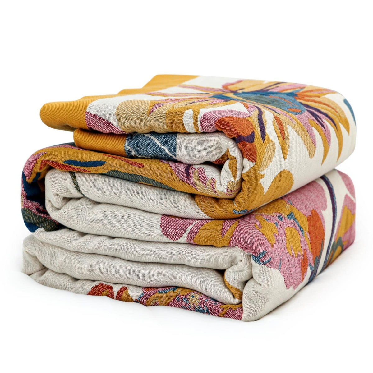 MSGKV Boho Fall Throw Blanket 60"x80" 100% Cotton Throw for Couch & Bed