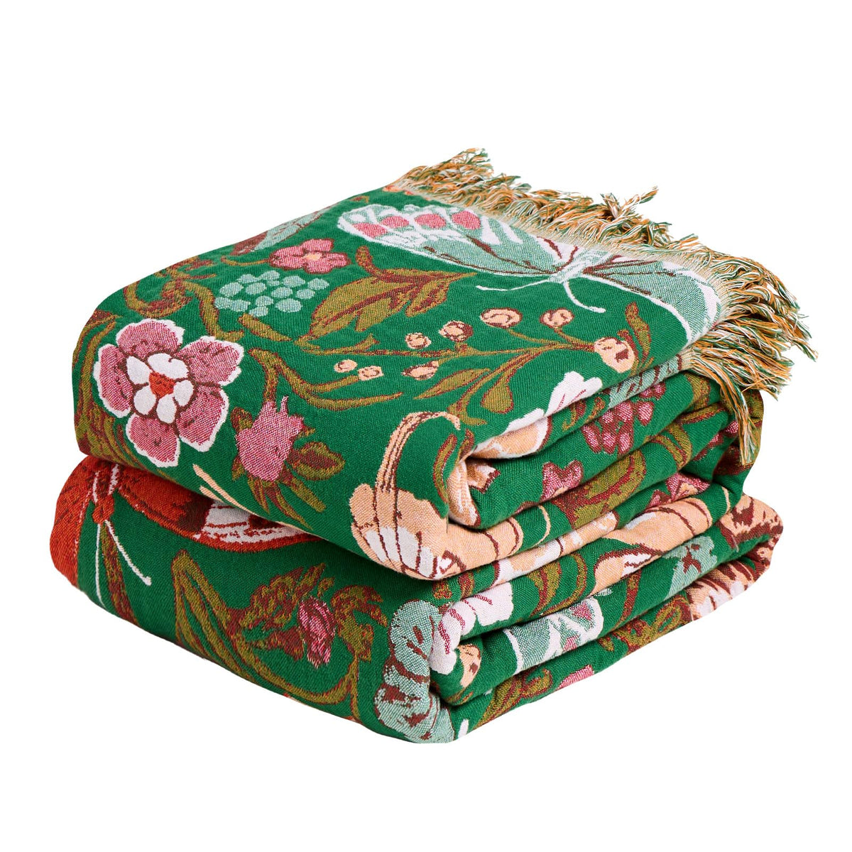 MSGKV Boho Fall Throw Blanket 60"x80" 100% Cotton Throw for Couch & Bed