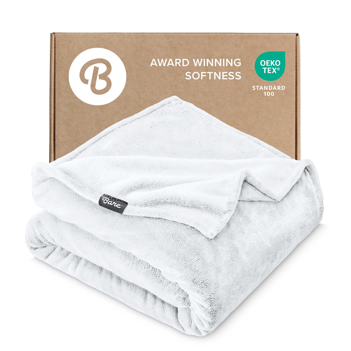 Bare Home Fleece Blanket Luxury Microplush (Full/Queen, Grey)
