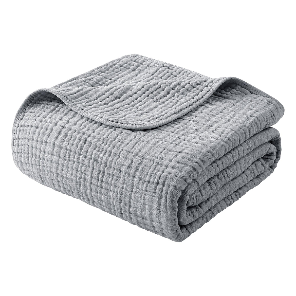 Yoofoss Muslin Blanket 100% Organic Cotton Large Twin Size 60" x 80" for Bed Couch Summer Gauze Blanket for Adults Lightweight and Breathable Apricot White