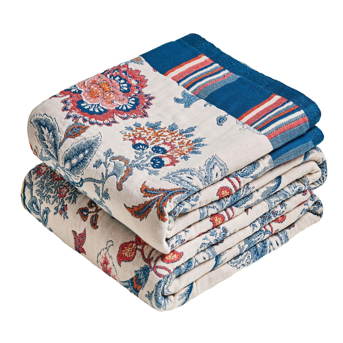 MSGKV Boho Fall Throw Blanket 60"x80" 100% Cotton Throw for Couch & Bed