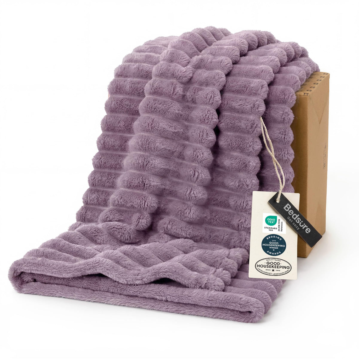 Bedsure GentleSoft White Throw Blanket for Couch - Halloween Fall Decorations for Home Living Room Decor, Cozy Fleece Fall Blanket for Sofa, Birthday Gifts for Women Mom Her, Off White, 50x60 Inches
