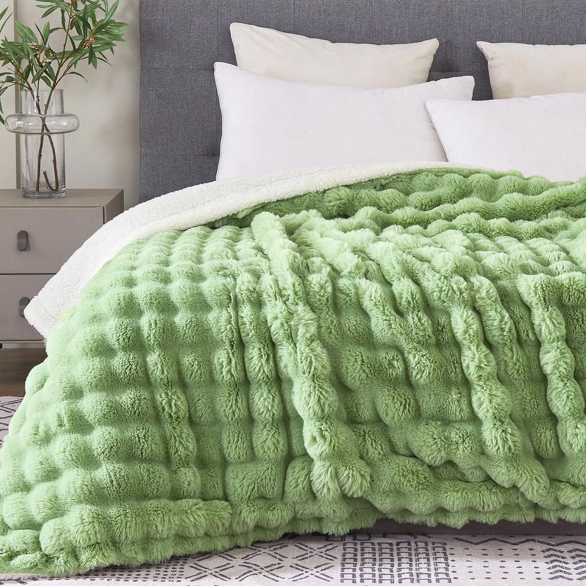 50"x60" Ultra-Soft Fuzzy Faux Fur Throw Blanket, Brown Tie Dye