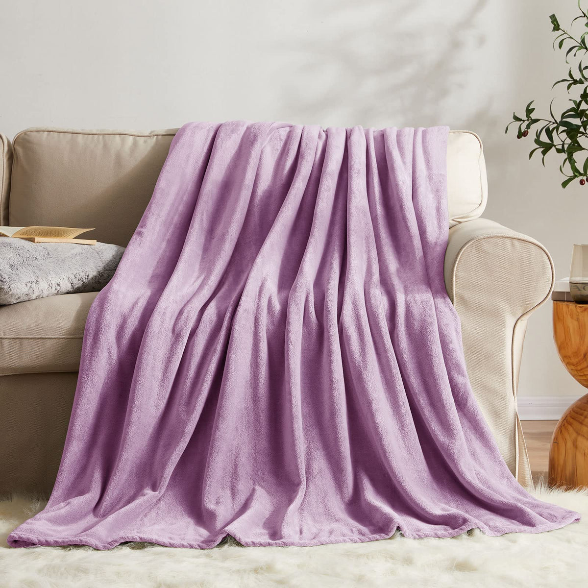KMUSET Fleece Blanket Throw Size Dark Grey Lightweight Super Soft Cozy Fuzzy Bed Blankets Microfiber Factory Shop