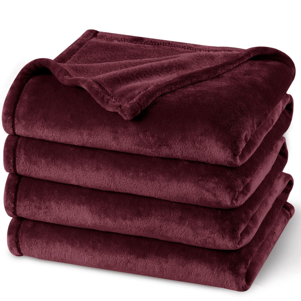 PHF Fleece Blanket Queen Size 90x90-300GSM Lightweight Airy Warmth, Khaki