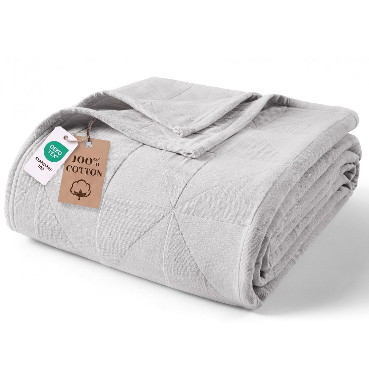 Exclusivo Mezcla 4-Layer 100% Cotton Muslin Queen Size Blanket, Khaki